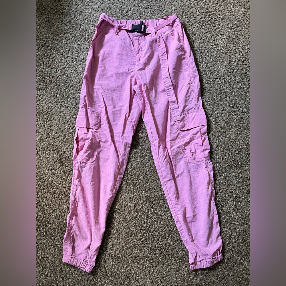 Women's Pink Cargo Pants w/ Buckle
